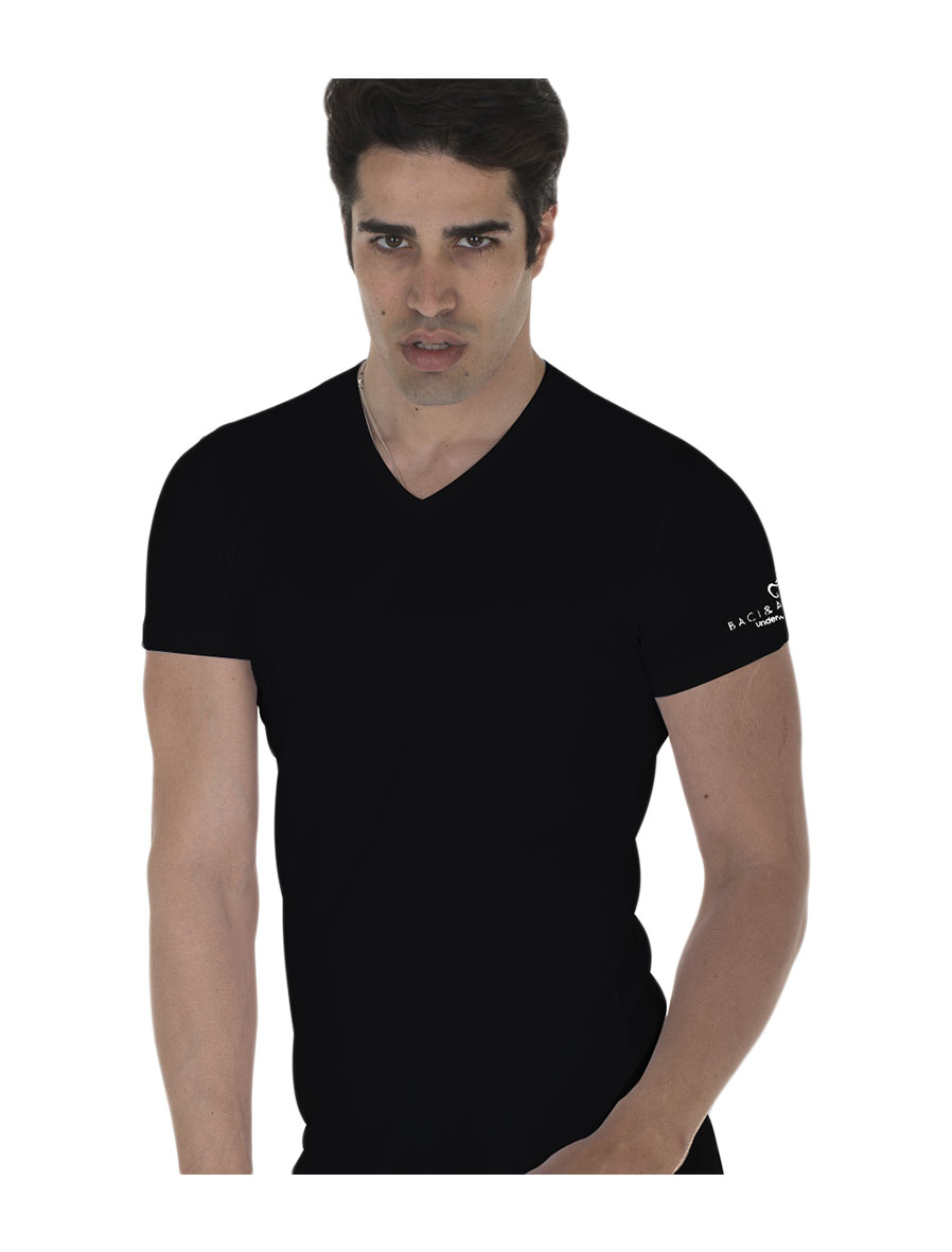 T Shirt Maglia Intima Uomo Elasticizzata Baci Abbracci Scollo V Conf. da 6 pz Azzeta Shopping